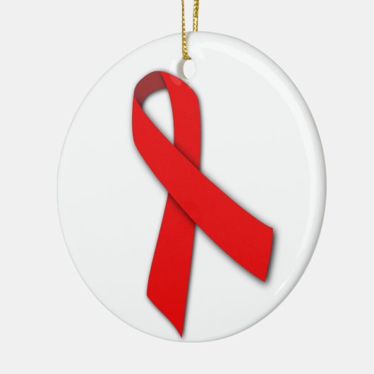Rotes solidaritäts-Band der Leute, die mit AIDS Keramikornament (Links)