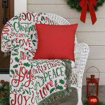 Rotes, solides Farbkissen im Freien