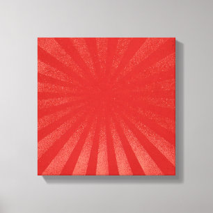 Rotes Sonnenstrahl-Hintergrund – Vintage-Retro-Tex Leinwanddruck