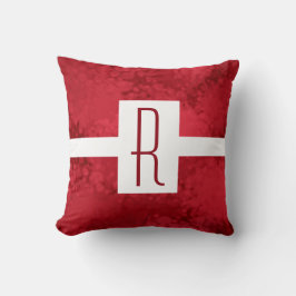 Rotes Speckled Monogramm Kissen
