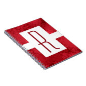 Rotes Speckled Monogramm Notizblock (Rechte Seite)