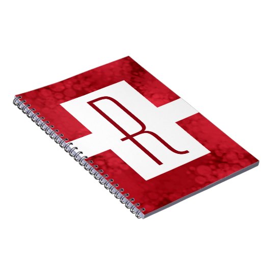 Rotes Speckled Monogramm Notizblock (Rechte Seite)
