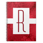 Rotes Speckled Monogramm Notizblock (Vorderseite)