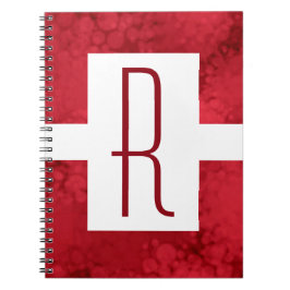 Rotes Speckled Monogramm Notizblock