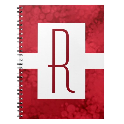 Rotes Speckled Monogramm Notizblock (Vorderseite)