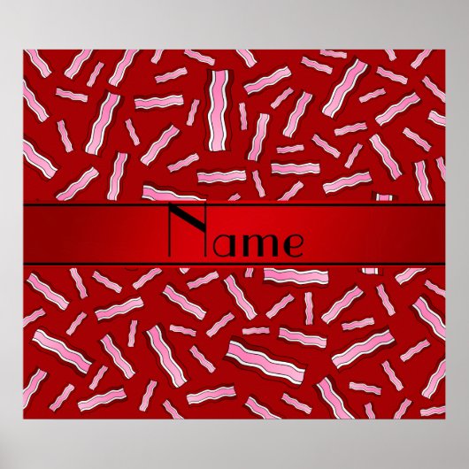 Rotes Speckmuster mit personalisiertem Namen Poster (Vorne)