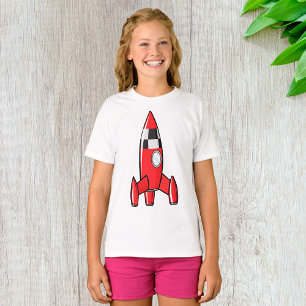 Rotes Spielzeug-Raketenraumschiff Vintage-Sci-Fi-W T-Shirt