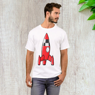 Rotes Spielzeug-Raketenraumschiff Vintage-Sci-Fi-W T-Shirt