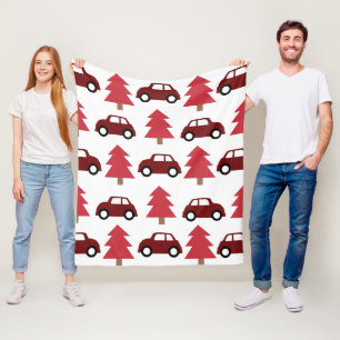 Rotes Spielzeugauto für Kinder Weihnachtsbaum Fleecedecke