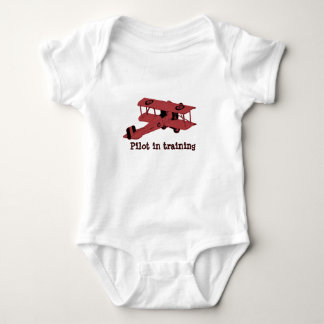 rotes Spielzeugdoppeldecker-Baby-Shirt Baby Strampler