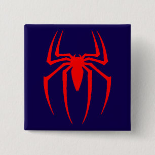 Rotes Spinne-Insekt-Design Button