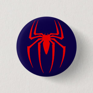 Rotes Spinnen-Insekt-Design Button