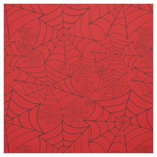 rotes Spinnennetz Halloween Gothic Stoff (Muster)