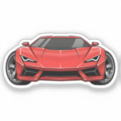 Rotes Sportauto Aufkleber (Vorderseite)