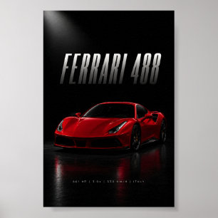 Rotes Sportauto – Luxus-Supersportwagen-Automobilp Poster