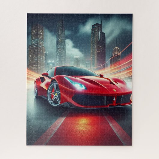 ROTES SPORTWAGEN-PUZZEL PUZZLE (Vertikal)