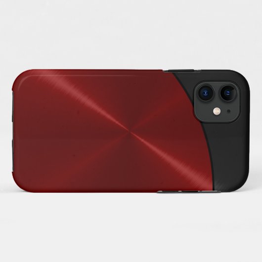 Rotes Stahlmetall Case-Mate iPhone Hülle (Rückseite (Horizontal))