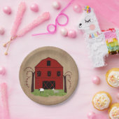 Rotes Stallpapier Pappteller (Party)