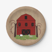 Rotes Stallpapier Pappteller (Vorderseite)