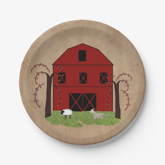 Rotes Stallpapier Pappteller (Vorderseite)