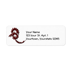 Rotes Stammes- Drache-Adressen-Etikett