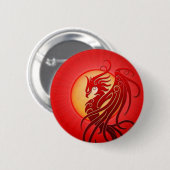 Rotes Stammes- Phoenix Button (Vorne & Hinten)
