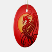 Rotes Stammes- Phoenix Keramikornament (Rechts)