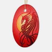 Rotes Stammes- Phoenix Keramikornament (Links)