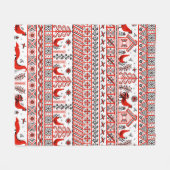 Rotes Stammesmuster Fleecedecke (Vorderseite (Horizontal))