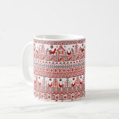 Rotes Stammesmuster Kaffeetasse (Vorderseite Links)