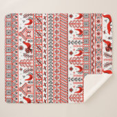 Rotes Stammesmuster Sherpadecke (Vorderseite (Horizontal))