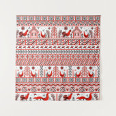 Rotes Stammesmuster Wandteppich (Vorderseite)