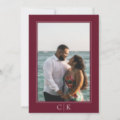 Rotes Starfish Monogramm-Foto Save The Date (Rückseite)