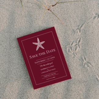 Rotes Starfish Monogramm-Foto Save The Date