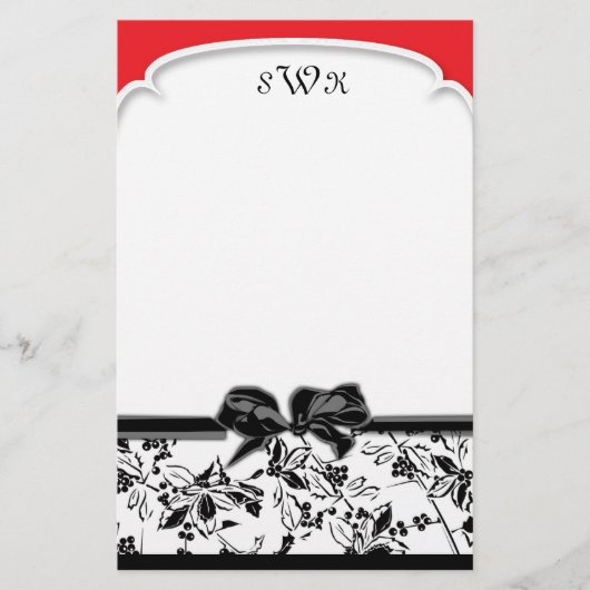 Rotes Stechpalmen-Briefpapier Briefpapier (Vorderseite)