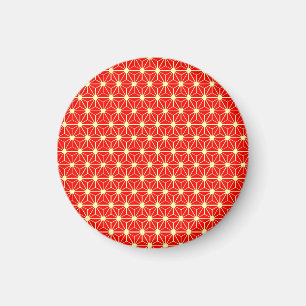 rotes Sternmuster mit gelber Linie Magnet