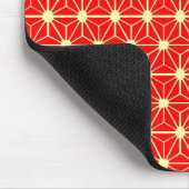 rotes Sternmuster mit gelber Linie Mousepad (Ecke)