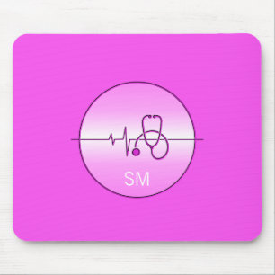 Rotes Stethoskop Herzschlag Medizin Mousepad