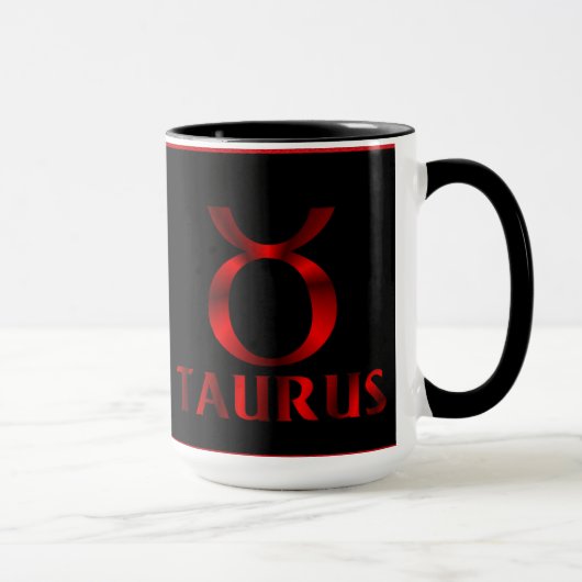 Rotes Stier-Horoskop-Symbol Tasse (Rechts)