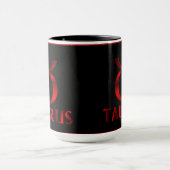 Rotes Stier-Horoskop-Symbol Tasse (Zentrum)
