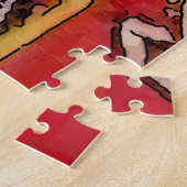 Rotes Stillleben mit Blume Puzzle (Seite)