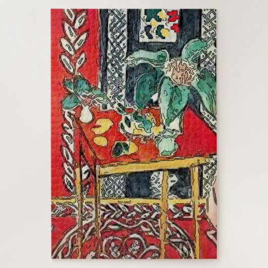 Rotes Stillleben mit Blume Puzzle (Vertikal)