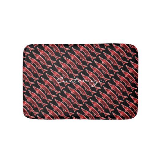 rotes Störmusterschwarzes Badematte (Vorderseite)