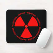 Rotes Strahlungs-Symbol Mousepad (Mit Mouse)