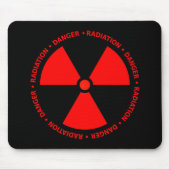 Rotes Strahlungs-Symbol Mousepad (Vorne)