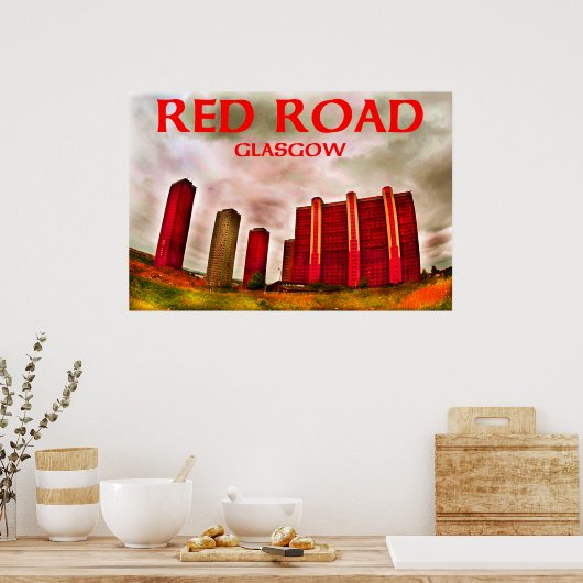 Rotes Straßengewächshaus Poster (Küche)