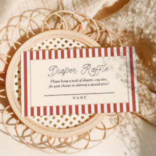 Rotes Streifen Italienisches Thema Baby Shower Win Begleitkarte