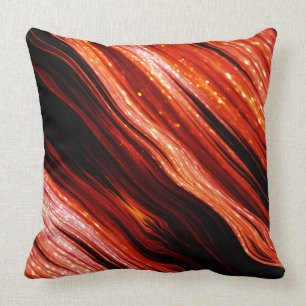 Rotes Streifen-Muster Kissen