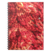 Rotes strickendes Notizbuch Notizblock (Vorderseite)