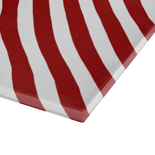 Rotes Strickplateau Schneidebrett (Ecke)